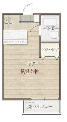 第一荒野ビル(ワンルーム/2階)の間取り写真