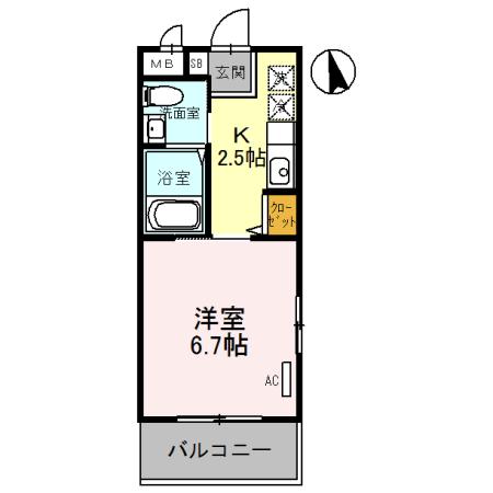 DOLCE AMARO(1K/3階)の間取り写真