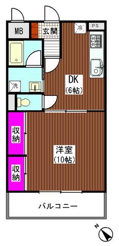パティオ(1DK/3階)の間取り写真