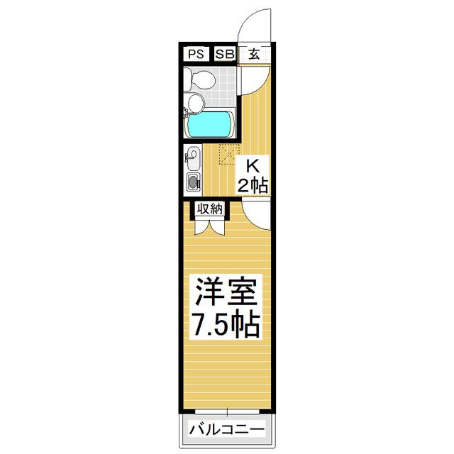 ピッコロソネハラ(1K/3階)の間取り写真