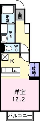 ヴィーヴル スミヨシ(ワンルーム/1階)の間取り写真
