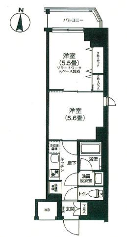 アイルプレミアム錦糸町(2K/4階)の間取り写真