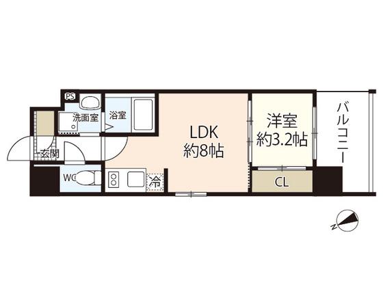ウェンディ光町(1LDK/5階)の間取り写真