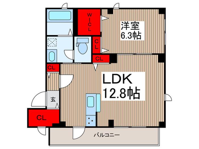 プランドール(1LDK/2階)の間取り写真