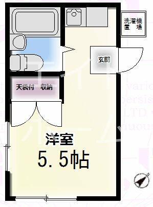 グリーンハイツ台町(ワンルーム/2階)の間取り写真