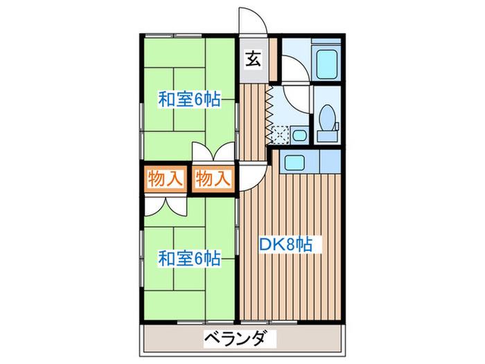 佐藤コーポ(2DK/2階)の間取り写真