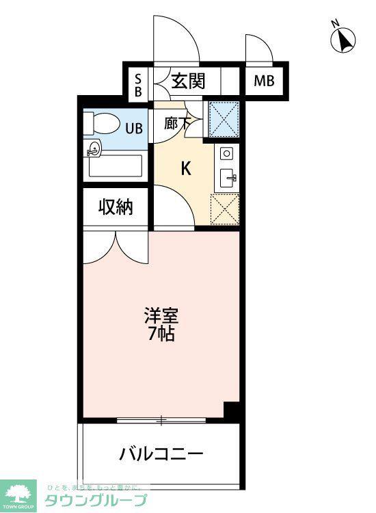 エスペランサ湘南(1K/2階)の間取り写真