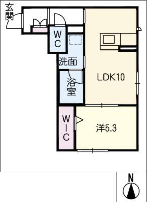 シャーメゾンノリタケ(1LDK/1階)の間取り写真