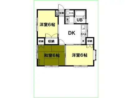 アーバニズム20(3DK/1階)の間取り写真