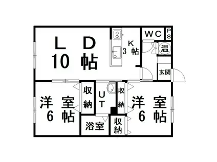 レジデンス寿(2LDK/4階)の間取り写真