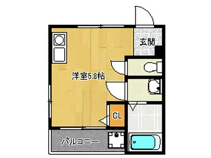 CASACARINA8(ワンルーム/3階)の間取り写真