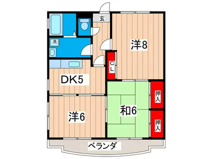 グルービィハイツ長山(3DK/3階)の間取り写真