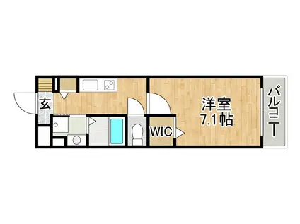 ラルヴェールIII(1K/1階)の間取り写真