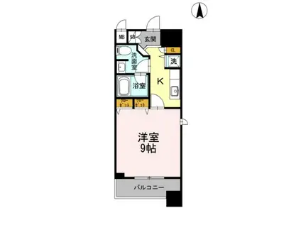 カスタリア堺筋本町(1K/2階)の間取り写真