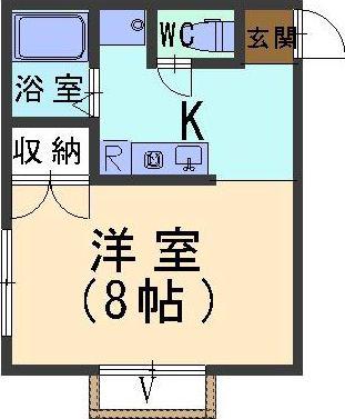ベルビュー石引II(1K/3階)の間取り写真