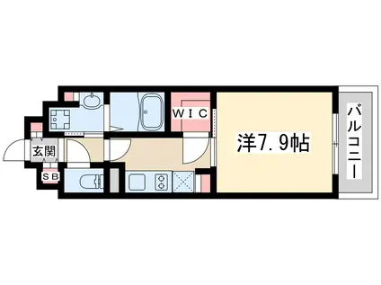 アビティ江坂(1K/9階)の間取り写真