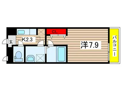 グレイス ハーモニー(1K/2階)の間取り写真