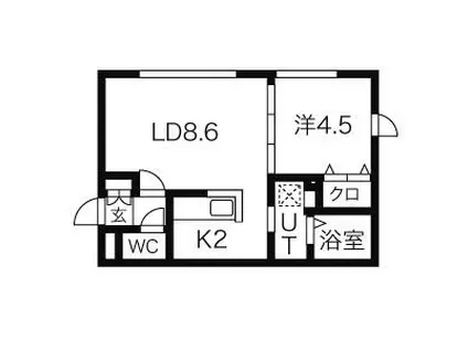JR函館本線 銭函駅 徒歩16分 2階建 築16年(1LDK/2階)の間取り写真