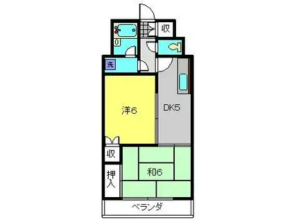 トリムパークマンション(2DK/4階)の間取り写真