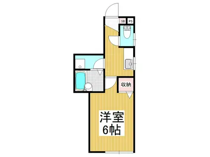 ウォルナットヴィラ(1K/2階)の間取り写真