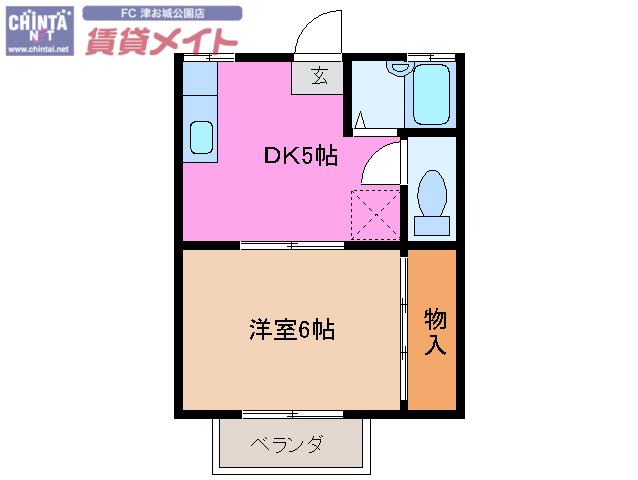 フィルハイツ(1DK/1階)の間取り写真