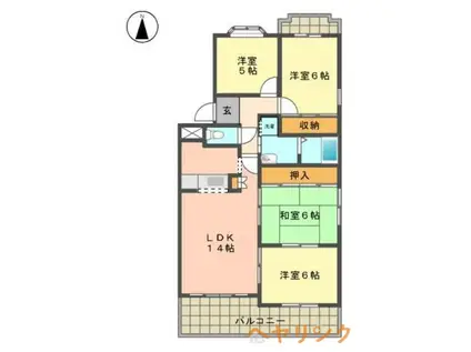 いづみハイツ平池(4LDK/2階)の間取り写真