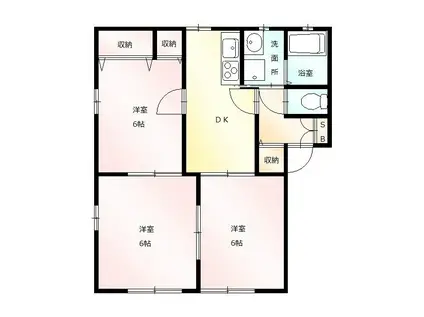 セレーノB(3DK/2階)の間取り写真