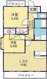 エスペーロ(2LDK/2階)の間取り写真