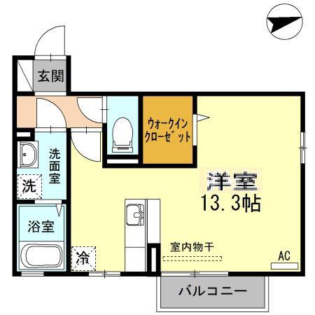 エストヴィアーレ(ワンルーム/2階)の間取り写真