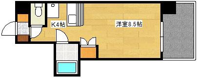 GYビル(ワンルーム/5階)の間取り写真
