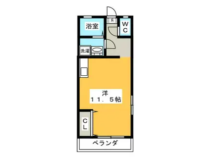 チェリーストーンII(ワンルーム/1階)の間取り写真