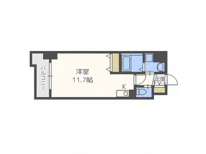 ティアラ本郷(1K/13階)の間取り写真
