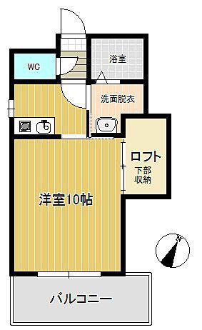 プログレスーN(1K/3階)の間取り写真