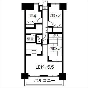 ライオンズマンション姫路市役所前(3LDK/6階)の間取り写真