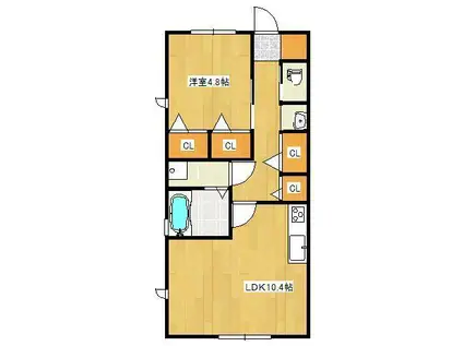 クイーンバード II(1LDK/1階)の間取り写真