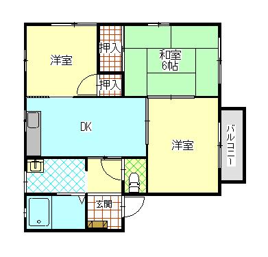 ガーデンハイム(3DK/2階)の間取り写真