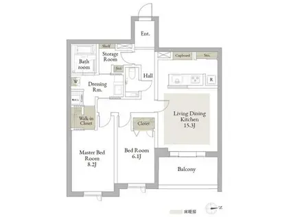 WITHPLUS三鷹(2LDK/2階)の間取り写真