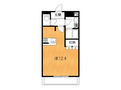 カサーレ(ワンルーム/1階)の間取り写真