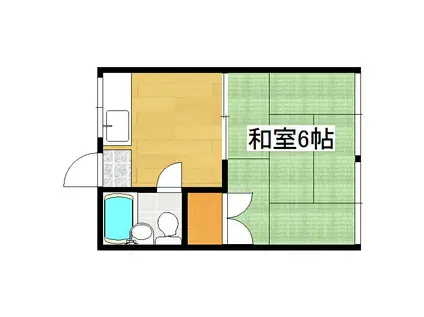 コーポ藤B棟(1K/2階)の間取り写真