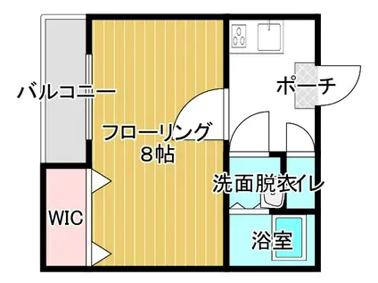 フォンモンテーニュ(1K/2階)の間取り写真