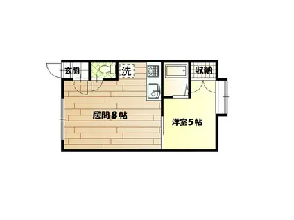 Bアルピナ(1DK/2階)の間取り写真