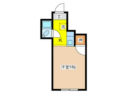 ウイリン2(1K/3階)の間取り写真