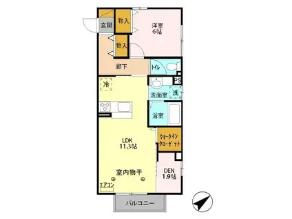 クラウド結城(1LDK/2階)の間取り写真
