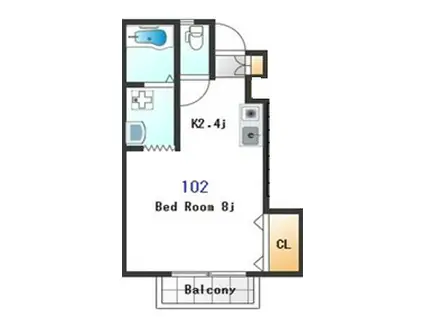 ヴィラフローラ壱番館(ワンルーム/1階)の間取り写真