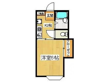 プリムラ(1K/1階)の間取り写真