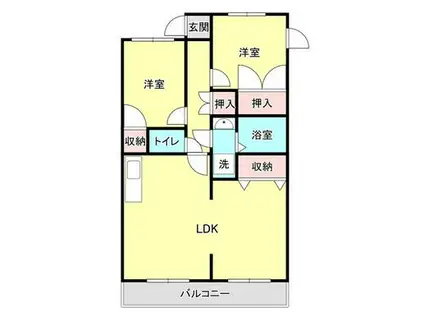 パストラルハウス姉崎(2LDK/1階)の間取り写真