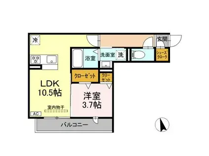 D-HILLS下池川町(1LDK/3階)の間取り写真
