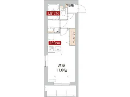 フリメール(ワンルーム/3階)の間取り写真