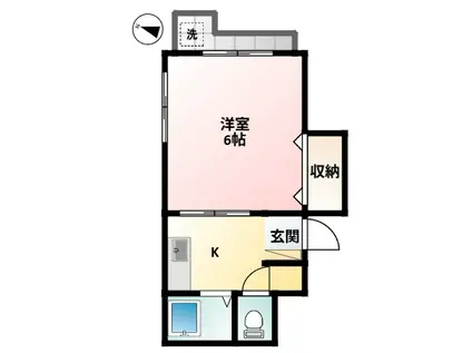 ニュープリンスハイツ(1K/2階)の間取り写真