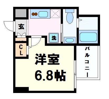 SERENITE本町REFLET(1K/9階)の間取り写真